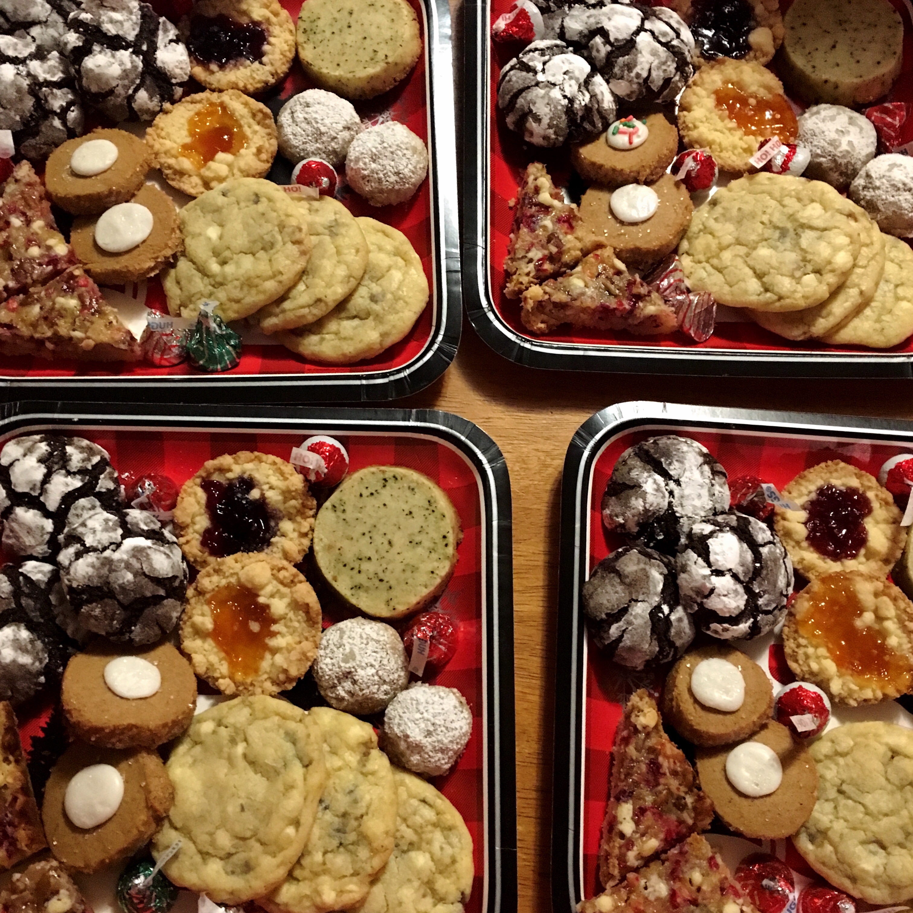 Plates of holiday cookies