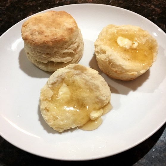 Biscuits with butter and honey